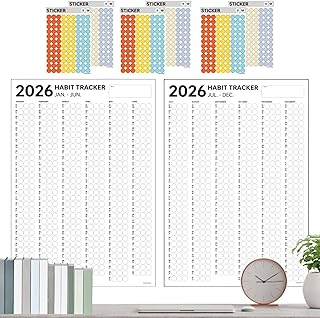 Habit Tracker Planner - Yearly Habit Tracker | Boost Productivity Tool | Daily Habits Trackers Journal for Women Kids Children Family Adults Friends Students | Discipline Plan Wall-Mounted Calendar